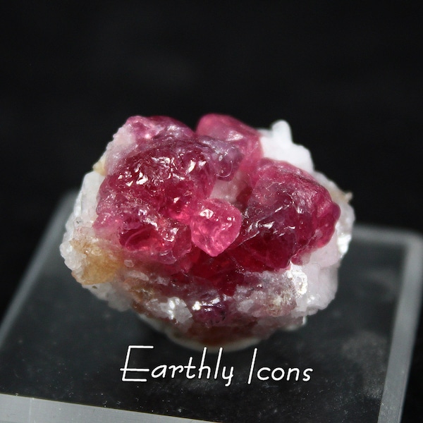 Gemmy Red Spinel Crystal Cluster from Afghanistan; Raw Spinel Crystals; Red Spinel Specimen; Spinel Thumbnail Specimen