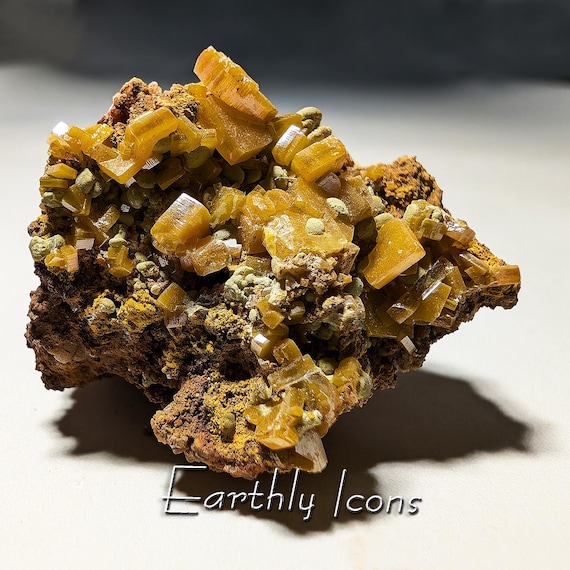 Wulfenite and Mimetite Mineral Combo Specimen; Mexican Wulfenite Crystals; Wulfenite Mimetite Specimen; La Morita Mine