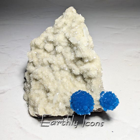 High End Cavansite and Stilbite on Heulandite from Poona, India; Blue Mineral Crystal; Metaphysical Mineral; Transformational Energy Crystal