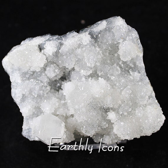 Druzy Apophyllite on Chalcedony from India; Apophyllite Crystal Cluster; Raw Apophyllite Specimen; Apophylite Mineral Specimen