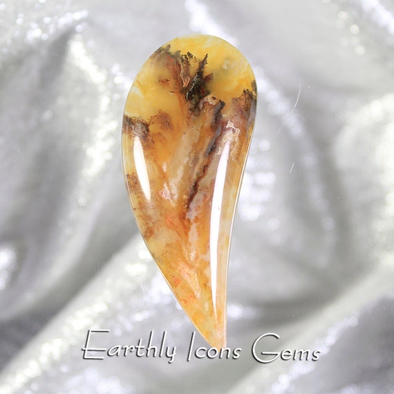 SALE PRICE - Regency Rose Graveyard Point Plume Agate Cabochon, Designer Cabochons