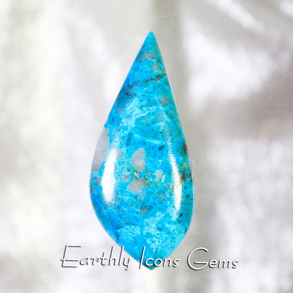 Gem Chrysocolla in Quartz Designer Cut Cabochon; Designer Cabochons