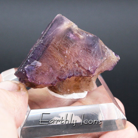 Fluorite from Cave In Rock, Hardin County, Illinois; Yellow and Purple Crystals; Raw Fluorite Mineral Specimen; Illinois Fluorite