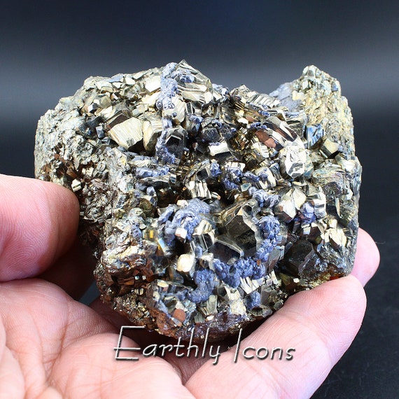 Pyrite and Galena from Republic of Kosovo; Pyrite Crystals; Raw Pyrite Specimen; Raw Galena Crystals; Combo Mineral Specimen