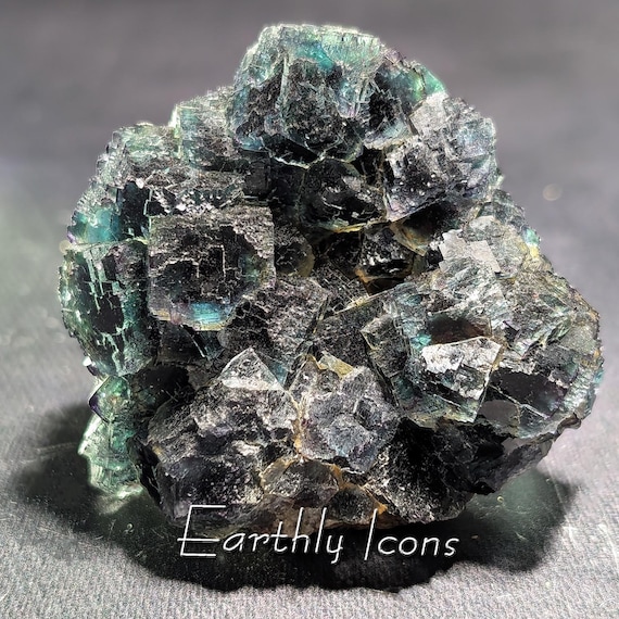 Deep Teal Fluorite from Okorusu Mine; Okorusu Fluorite Crystal Specimen; Rare Teal Fluorite Crystals; Raw Fluorite Crystals
