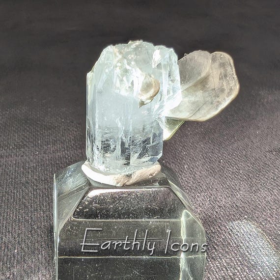 Aquamarine with Muscovite from Pakistan; Raw Aquamarine Crystal; Pakistani Aquamarine