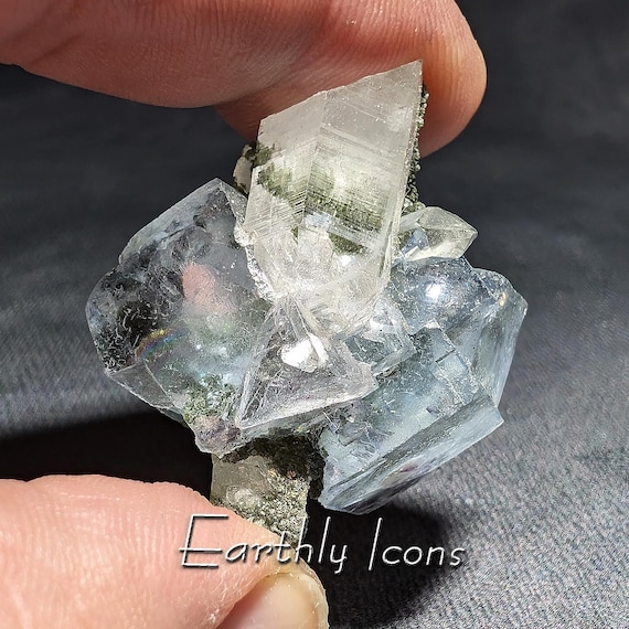 Fluorite with Quartz from Yaogangxian Mine, Hunan Province, China; Blue and Purple Fluorite; Yaogangxian Fluorite; Fluorite and Quartz/