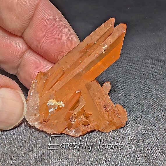 Natural Tangerine Quartz Crytal Specimen; Minas Gerais Crystal; Hematoid Quartz Specimen; Raw Tangerine Quartz; Brazilian Quartz Specimen