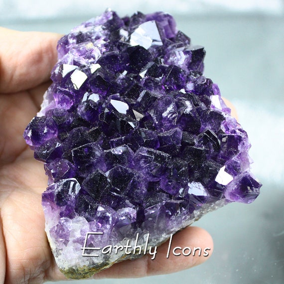Sparkling Deep Purple Amethyst from Paraguay; Decor Crystal Gift; Top Color