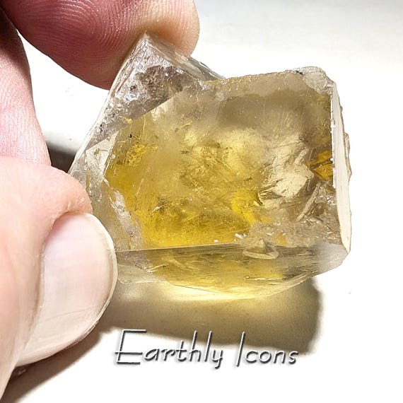 Fluorite Crystals from Bull Vein, Lady Annabella Mine, England; Yellow Fluorite; English Fluorite; Fluorite Specimen; Raw Flourite Crystals