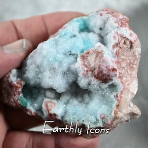 Botryoidal Druzy Chrysocolla Specimen from Congo; Chrysocolla Raw Specimen; Chrysocolla Raw Crystalsl; Druzy Chrysocolla
