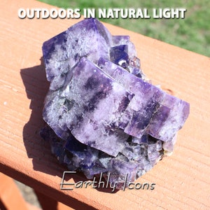 Purple Fluorite from the Purple Rain Pocket, Lady Annabella Mine; Raw Purple Fluorite; Purple Fluorite Cluster; English Fluorite Cluster