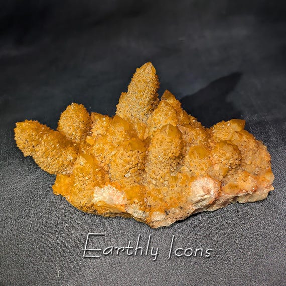 Large Golden Healer Spirit Quartz Crystal Cluster from South Africa; Cactus Quartz; Raw Mineral Display Specimen; Sunshine Spirit Quartz