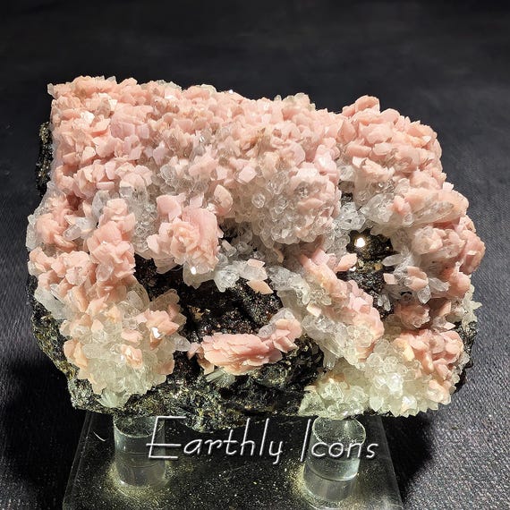 Rhodochrosite with Pyrite, Quartz, Calcite, Sphalerite from Pasta Bueno, Peru; Raw Rhodochrosite; Pink Crystals; Pink Rhodochrosite Specimen