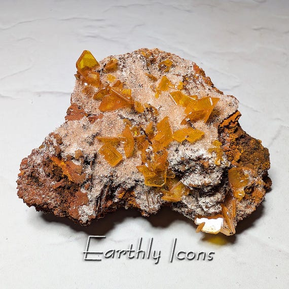 Wulfenite from Los Lamentos, Mexico; Gemmy Wulfenite Crystals; Raw Wulfenite Specimen; Los Lamentos Mountains Wulfenite