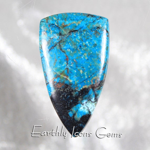 Dendritic Chrysocolla Designer Cut Cabochon; Deisgner Cabochons