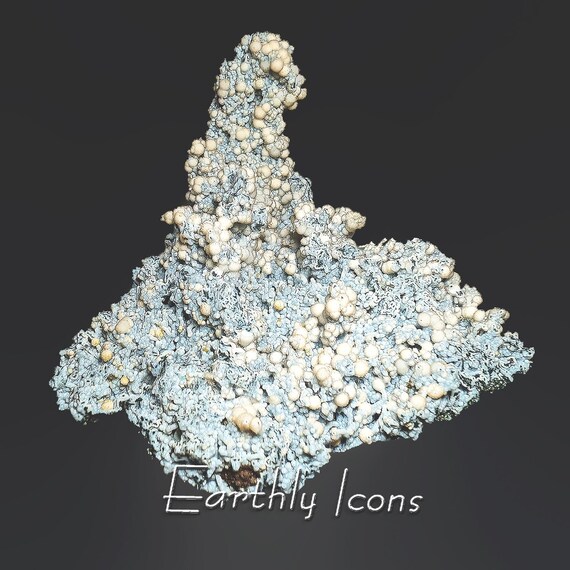 Blue Chalcedony with Gyrolite from Jalgaon District, India; Raw Mineral Display Specimen; Raw Blue Chalcedony