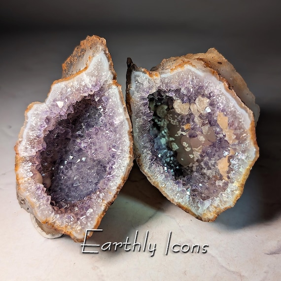 Botryoidal Fluorite and Amethyst Geode from Madhya Pradesh, India; Rare Fluorite; Purple Amethyst; Raw Mineral Specimen