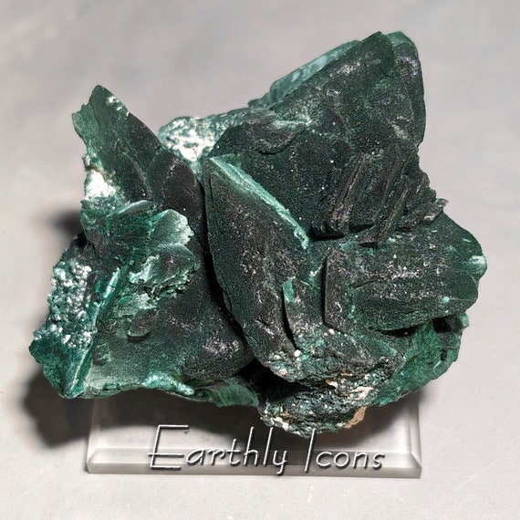Malachite Pseudomorph After Azurite from Milpillas Mine; Malachite Crystals; Raw Malachite; Malachite following Azurite; Milpillas Malachite