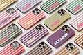 Custom MagSafe Phone Case, Personalized Initials Monogram Striped case for iPhone 17 16 15 14 13 12 Pro Max, Samsung S25 S24 S23 Ultra case