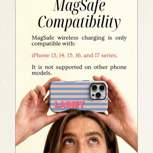 Custom MagSafe Phone Case, Personalized Initials Monogram Striped case for iPhone 17 16 15 14 13 12 Pro Max, Samsung S25 S24 S23 Ultra case image 3