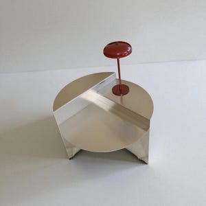 Modern Stainless Steel Side Table – Sculptural Round Accent