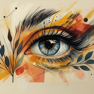 Stylish Eye Poster, Eye Chart Wall Art, Modern Optometry Print, Digital Download