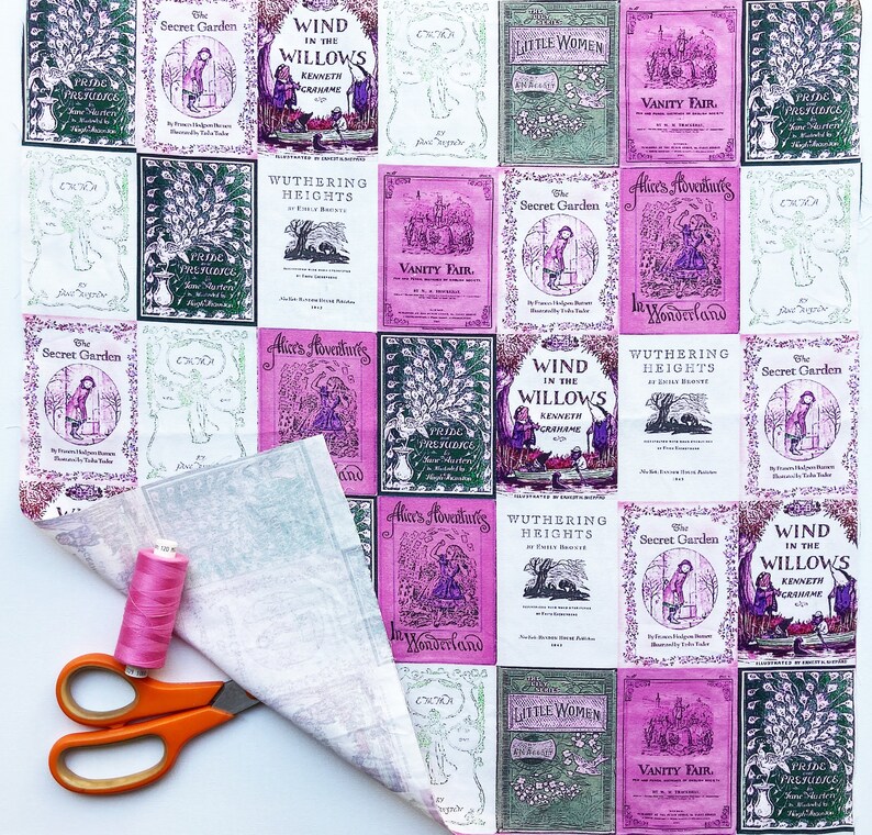 Literary Fabric Book Fabric Book Cover Fabric Bookish Etsy