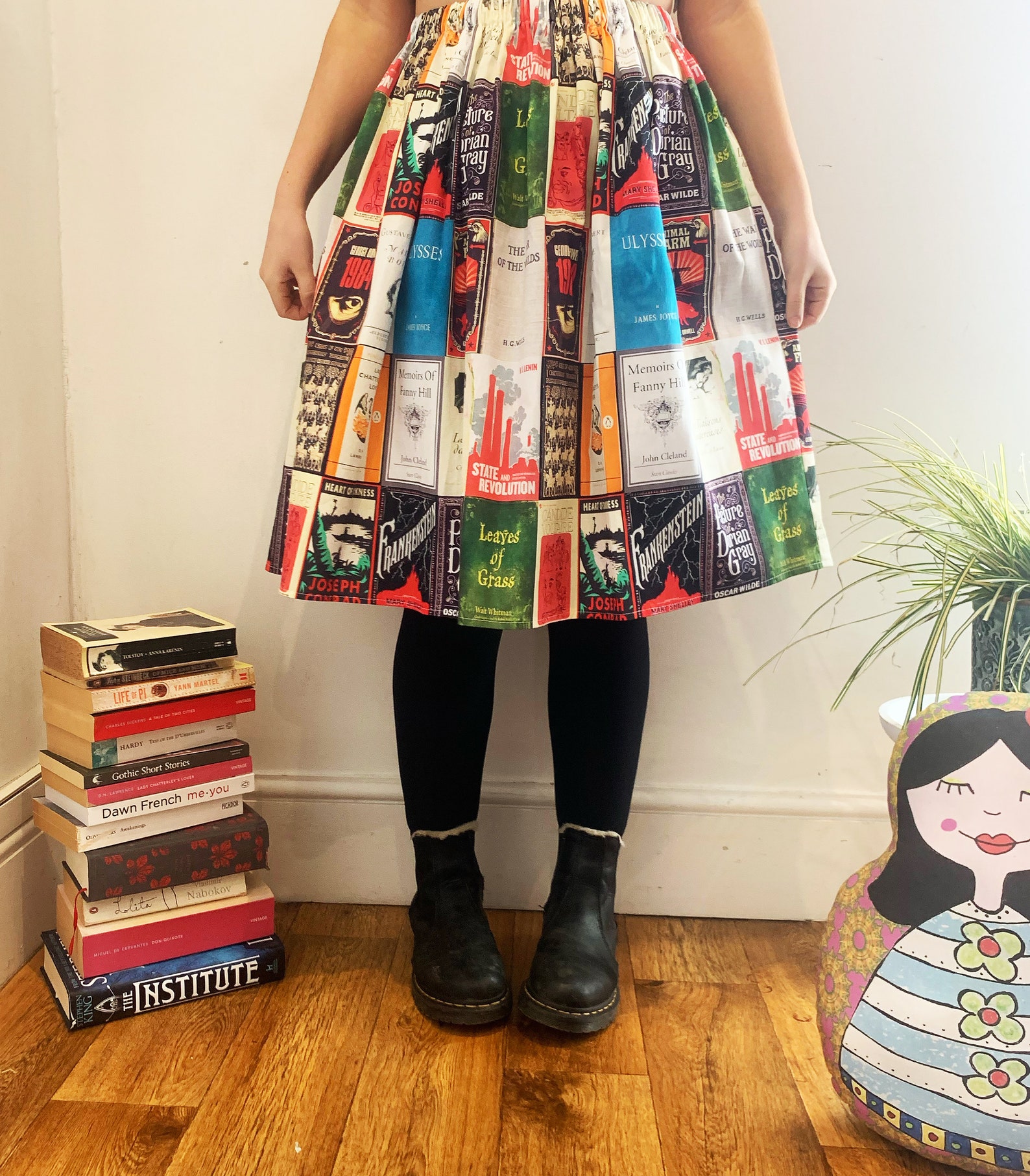 Book Cover Skirts Literary Clothing Book Skirt Literary Etsy