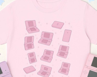 Nintendo DS Shirt – Kawaii Gamer Tee, Retro 2000s Nintendo Graphic T-Shirt, Pastel Gamer Aesthetic Clothing, Nintendogs Inspired Gift