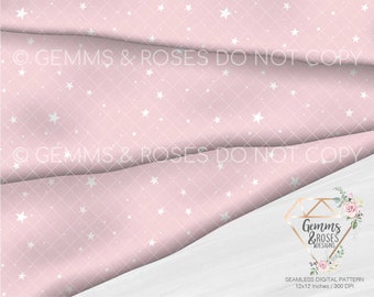 Pentagarden Stars Pink Seamless Digital Pattern, Witch, Occult, Stars, Spooky Seamless, Witchy Seamless