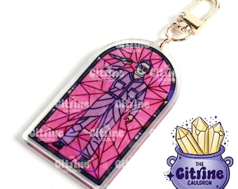 Horror Stained Glass Freddy - Holographic Acrylic Keychain Valloween Valentine's Day Gift