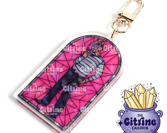 Horror Stained Glass Freddy - Holographic Acrylic Keychain Valloween Valentine's Day Gift