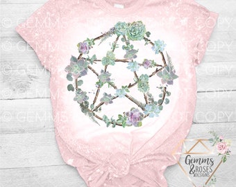 Pentagarden Succulent Sublimation DTG PNG, Witch, Occult, Succulents, Cottagecore Sublimation, Mushroom, Pentagram, Witchy