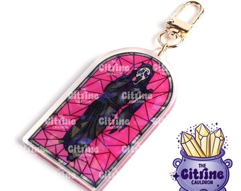 Horror Stained Glass Ghost - Holographic Acrylic Keychain Valloween Valentine's Day Gift