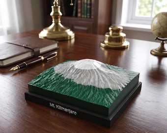 Mount Kilimanjaro 3D Printed Topographic Model | African Peak Map | Climbing Gift | Multicolour PLA Decor