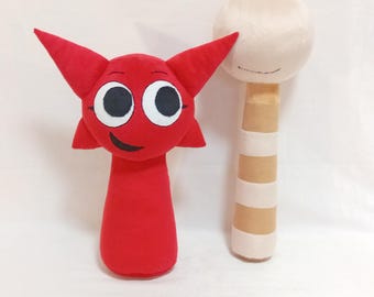 Sprunki Custom Plush – Mroona -12 inch & Wyrum –  15 inch Handmade Plush Commission – Unofficial Inspired
