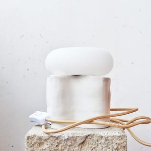 Handmade white ceramic lamp