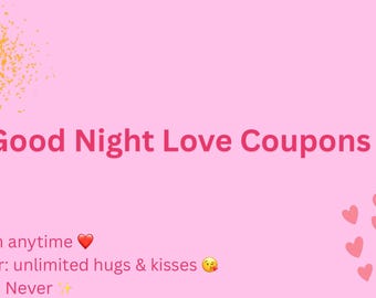 Romantic Good Night Love Coupons for Couples (Instant Download)