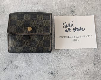 Authenticated Louis Vuitton Damier Ebene Trifold Wallet WITH COA