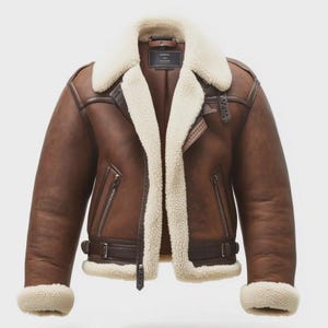 Shearling B3 Bomber Jacket: Genuine Sheepskin Leather Aviator Coat