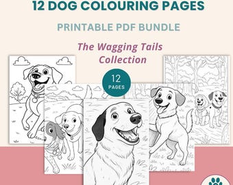 Dog Coloring Pages: Jolly Paws Collection (Printable PDFs for Kids & Adults)