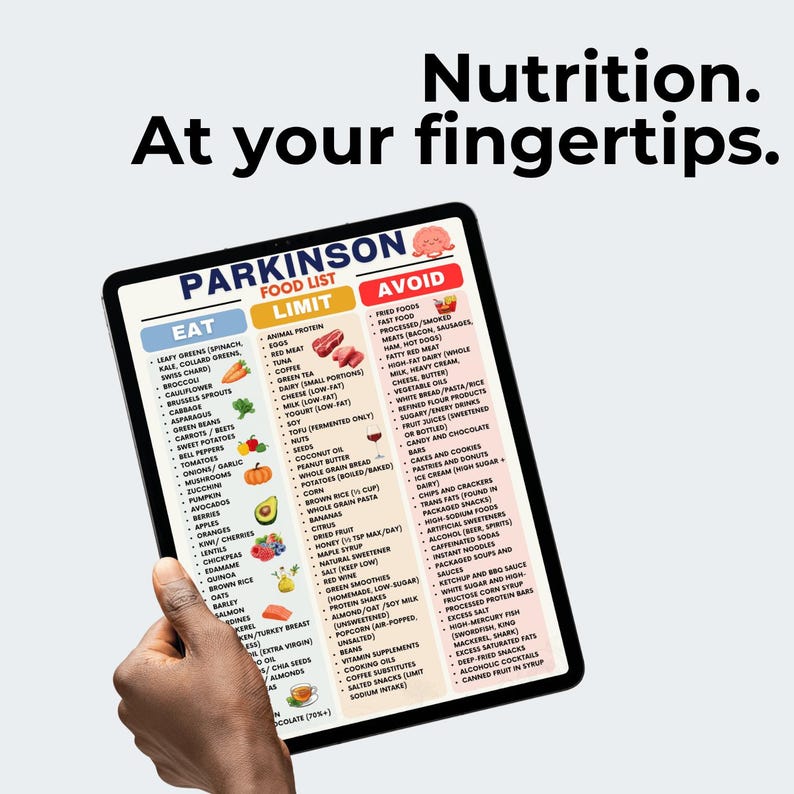 Parkinson Disease Diet Food List, Parkinson’s Meal Plan Nutrition Guide ...