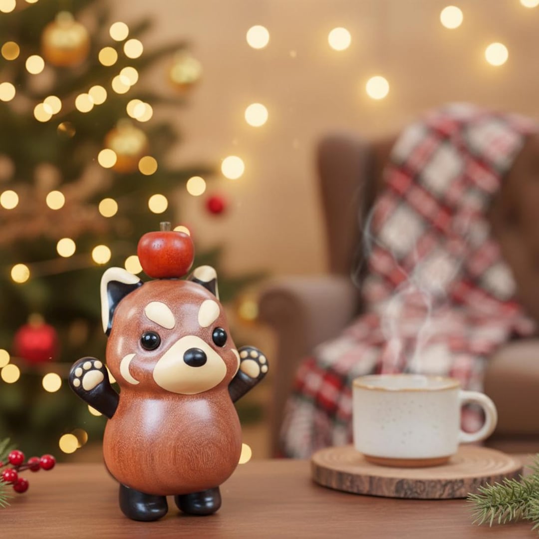 Little Raccoon With Apple - Detachable Desk Toy and Decor, Handmade in ...