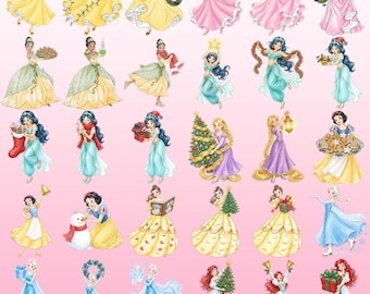 All Princess Christmas PNG, Pink Coquette Holiday Princess Design, Christmas Princess Squad PNG, Family Christmas PNG, Girls Trip Xmas Png