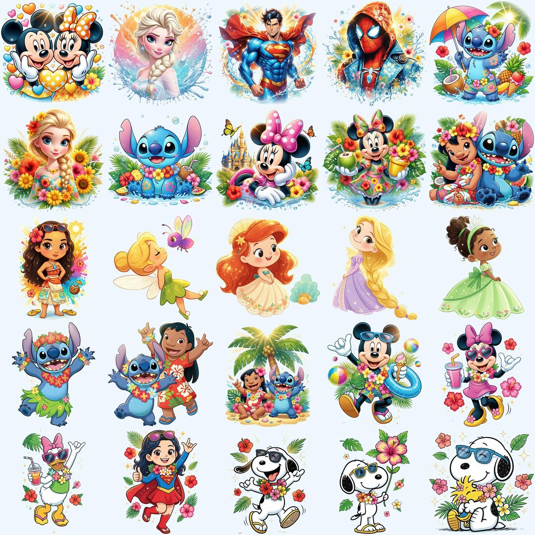 Cartoon Princess Mouse Character PNG Bundle, Cute Fantasy Girl Clipart ...