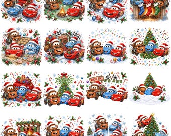 Christmas Cars PNG Bundle: Festive Holiday Clipart (PNG Files for Sublimation)