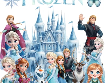 130+ Frozen PNG Bundle, Frozen Clipart, Anna Elsa Olaf PNG, Princess Cartoon PNG Images, Frozen Birthday Clipart, Digital Download