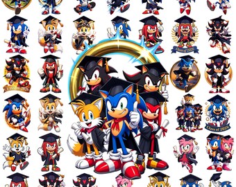 Sonic Graduation PNG Clipart – Cute Hedgehog Cartoon Artwork, Class of 2026 Graduation Character PNG.