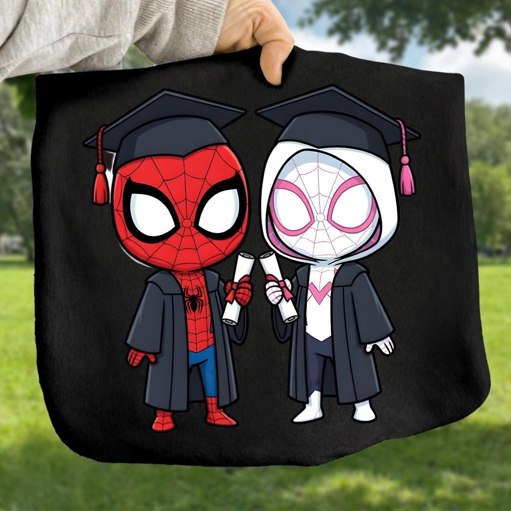 30+ Hero Characters Graduation 2026 Png Bundle, Cute Cartoon Graduation ...